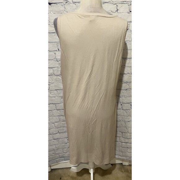 NWT Alfani Solid Beige Bead Embellished Sleeveless Knit MIDI Dress - Size XL - Picture 4 of 7